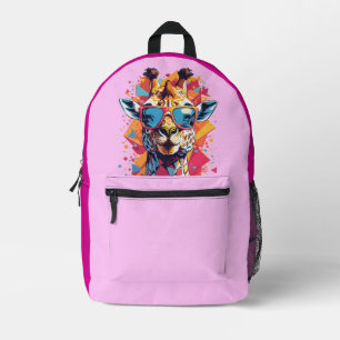 Mochila Impresa Retrato de jirafa al estilo graffiti-58567