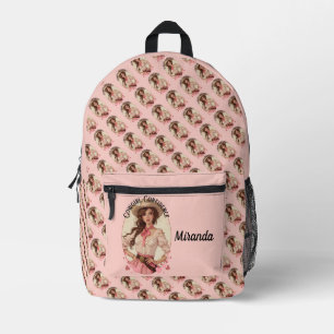 Mochila Impresa Retrato de moda occidental de Coquette Cowgirl