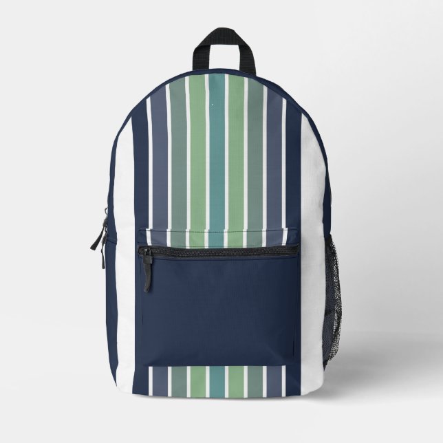 Mochila Impresa Retro Blue & Green Surfboard Stried (Anverso)