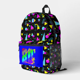 MOCHILA IMPRESA RETRO CINTA DE LOS 80 FORMAS COLORIDAS