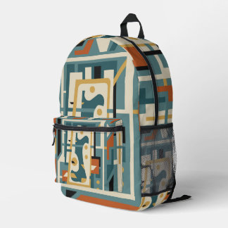 Mochila Impresa Retro Futurista Moderno de Mitad de Siglo