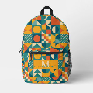 Mochila Impresa Retro Geométrico Personalizado