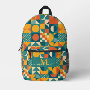 Mochila Impresa Retro Geométrico Personalizado