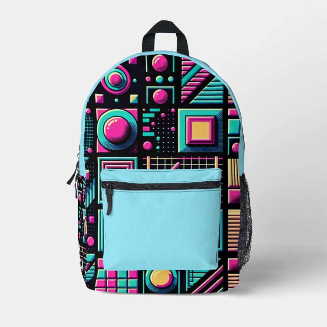 Mochila Impresa Retro Grid Burst (Anverso)