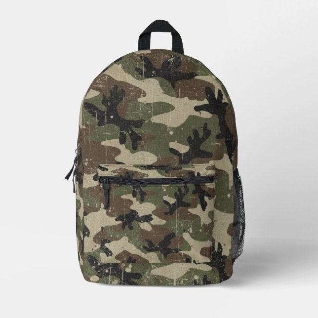 Mochila Impresa Retro Military Camouflage Pattern (Anverso)