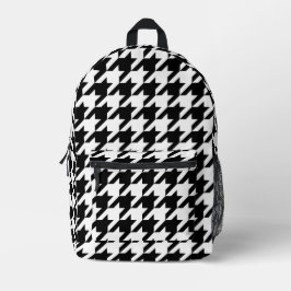 Mochila Impresa Retro Moderno Blanco Negro Hounds-tooth Tejado