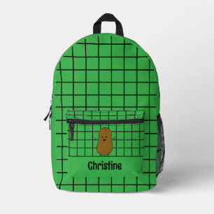 Mochila Impresa Retro, Patata Marrón, Personalizable Verde