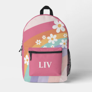 Mochila Impresa Retro Rainbow Daisy