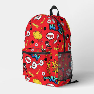 Mochila Impresa Retro Red Comic Book Pop Art Explosion Pattern