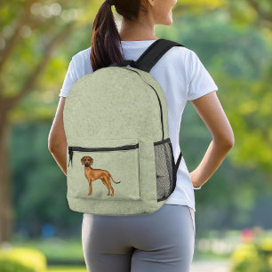 Mochila Impresa Ridgeback Africano Rhodesia Lionhound Dog Green