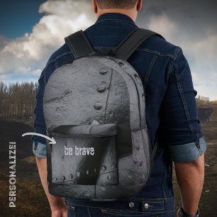 Mochila Impresa Ríos metalizado negros minimalistas