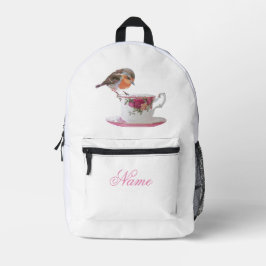 Mochila Impresa Robin en una Tea Cup