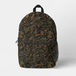 Mochila Impresa Roble de Otoño & Bellota | Camuflaje de Cazador de