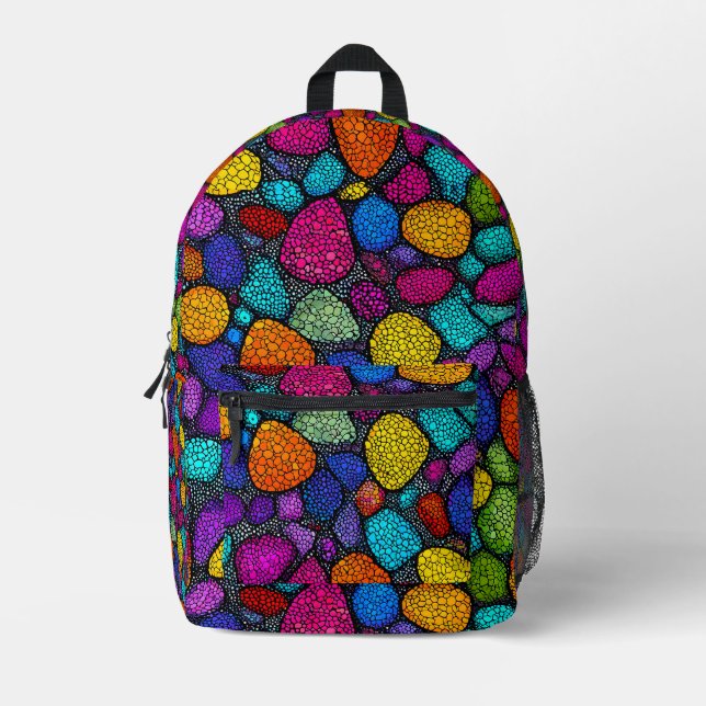 Mochila Impresa Rocas coloridas abstractas (Anverso)