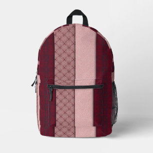 Mochila Impresa Rojas y rosadas rayas a cuadros