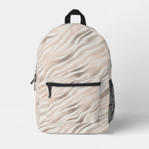 Mochila Impresa Rojizo Rosa Bronceado Crema Estampado Animal Rayas