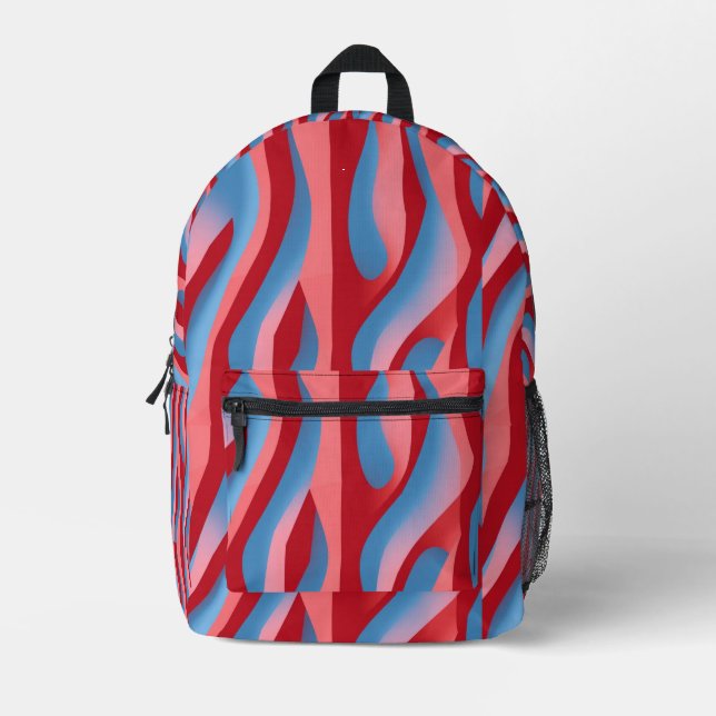 Mochila Impresa Rojo/Azul moderno (Anverso)