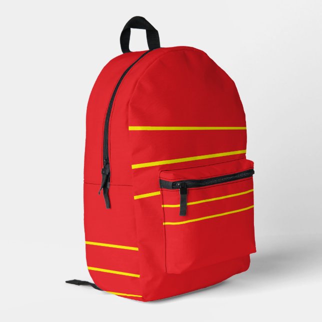 Mochila Impresa  Rojo con Amarillo  (Esquina izquierda trasera)