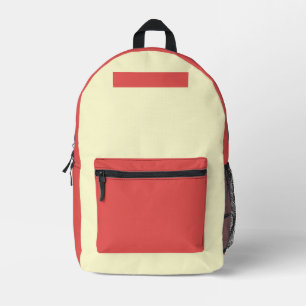MOCHILA IMPRESA ROJO CREMA COLEGIAL COLEGIO CHICOS CHICAS