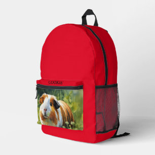 Mochila Impresa Rojo de foto animal de su Mascota