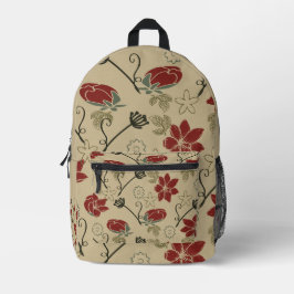 Mochila Impresa Rojo Floral 