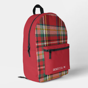 Mochila Impresa Rojo rugoso relleno