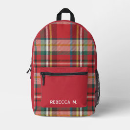 Mochila Impresa Rojo rugoso relleno