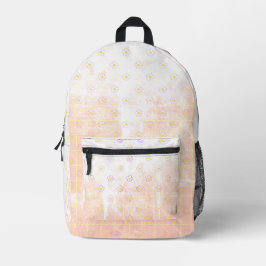 Mochila Impresa Romantic Grunge School Texture Daisies Flowers.