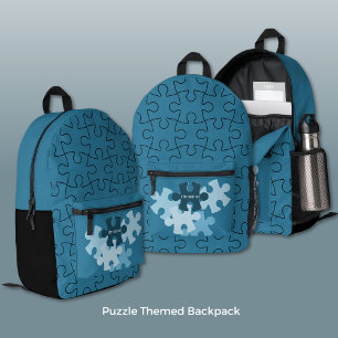 Mochila Impresa Rompecabezas divertido piezas de color personaliza