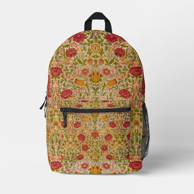 Mochila Impresa Rosa, 1883 por William Morris (Anverso)