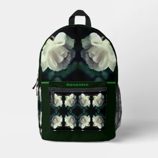 Mochila Impresa Rosa Blanca Con Gotas De Lluvia Personalizada