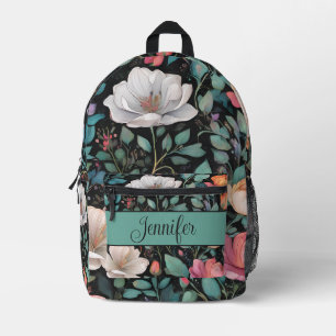Mochila Impresa Rosa Blanca Elegante Personalizada