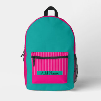 Mochila Impresa Rosa caliente y Verde azulado de moda