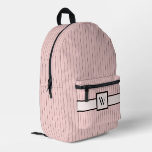 Mochila Impresa Rosa con rayas negras finas