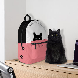 Mochila Impresa Rosa de gato ennegrecido