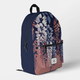 Mochila Impresa Rosa de la Marina Monograma Wisteria Elegancia