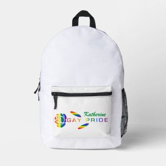 Mochila Impresa Rosa de Orgullo Gay Bandera de Arcoíris Nombre Per