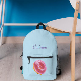 Mochila Impresa Rosa Donut azul