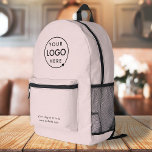 Mochila Impresa Rosa | Logotipo profesional<br><div class="desc">Una sencilla plantilla de negocio de personalizado rosa rosa negro con un estilo minimalista moderno que se puede actualizar fácilmente con el logotipo de su empresa y el eslogan o información de la empresa. Si necesitas ayuda para personalizar este producto, por favor contáctame con el botón de mensaje que aparece...</div>