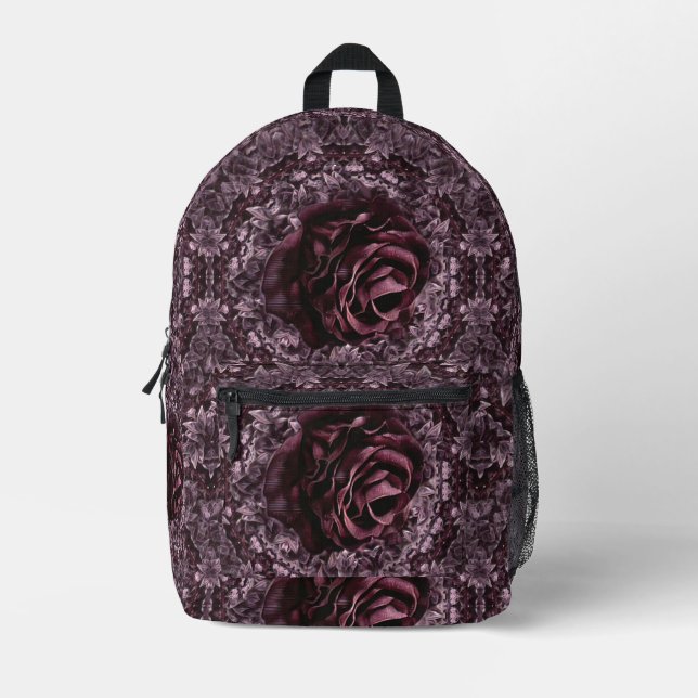 Mochila Impresa Rosa Mandala (Anverso)