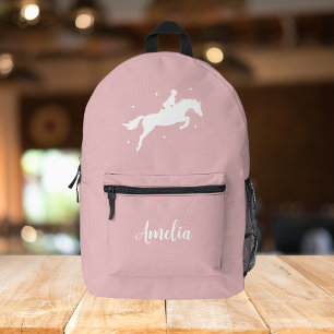 Mochila Impresa Rosa Moderno de Equitación a Caballo