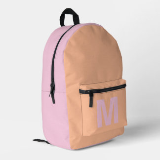 Mochila Impresa Rosa pastel de melocotón a la moda con el nombre d