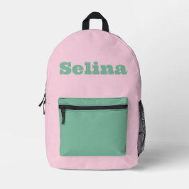 Mochila Impresa Rosa personalizado y verde menta