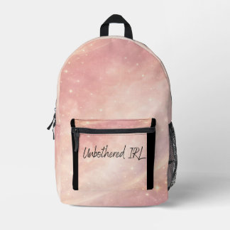 Mochila Impresa Rosa polvorienta y arte de IA de leche lunar