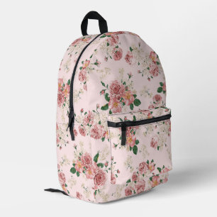 Mochila Impresa Rosa sobre la flor vinícola rosa