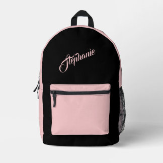 Mochila Impresa Rosa sólido con nombre