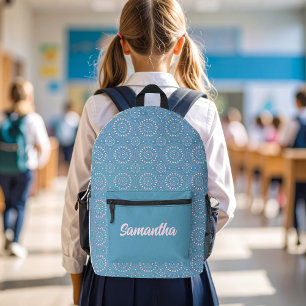 Mochila Impresa Rosa y Azul Genial Moderno Personalizado