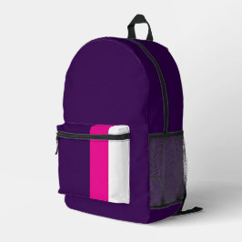 Mochila Impresa Rosa y Blanco sobre Azul Marino