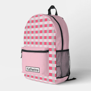 Mochila Impresa Rosa y gris azulado