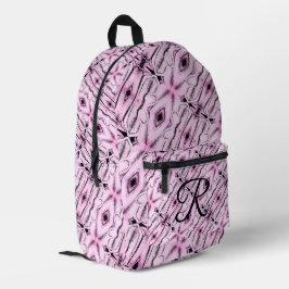 Mochila Impresa Rosa y negro monogramados